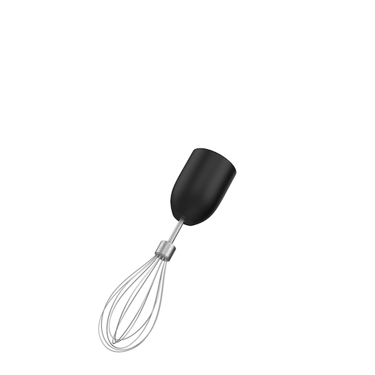 BLACKDECKER BCKM1012KB metal whisk attachment for kitchen mixer, angled view on white background.
