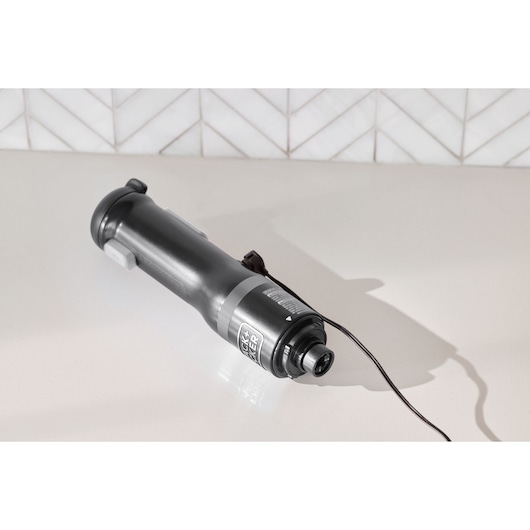 Photo of BLACKDECKER BCKM1016KSB handheld electric grinder tool with cord on white surface.