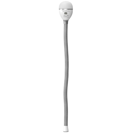 BLACKDECKER flexible LED work light BDCFSL01, silver and white, straight angle, white background.