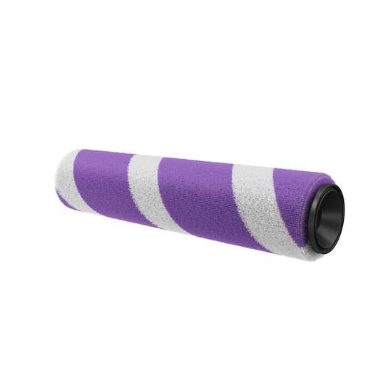 BLACK+DECKER BHFEA640WP paint roller replacement, purple and white striped, angled on white background.