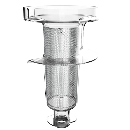 BLACKDECKER BHFEV182C vacuum cleaner metal mesh filter, side angle on white background.