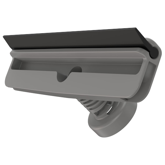 BLACK+DECKER BHSM15FX10 gray plastic squeegee attachment, side angle on white background.