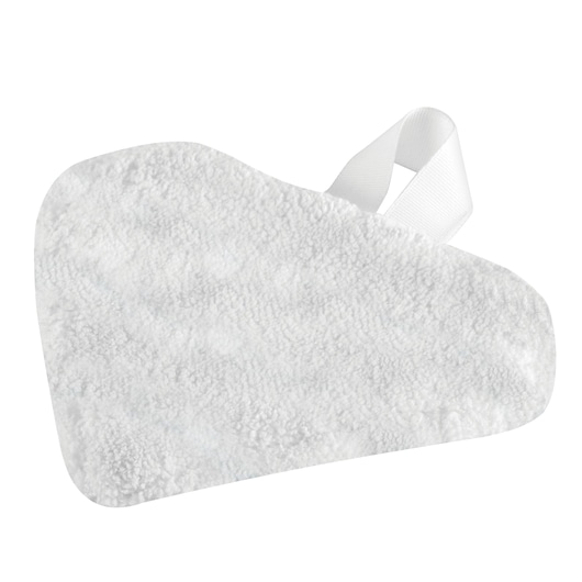 BLACKDECKER BHSM1615DSG white microfiber steam mop pad top angle.