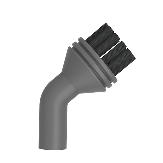 BLACKDECKER BHSMP2314 angled black plastic brush vacuum accessory, side view, on white background.